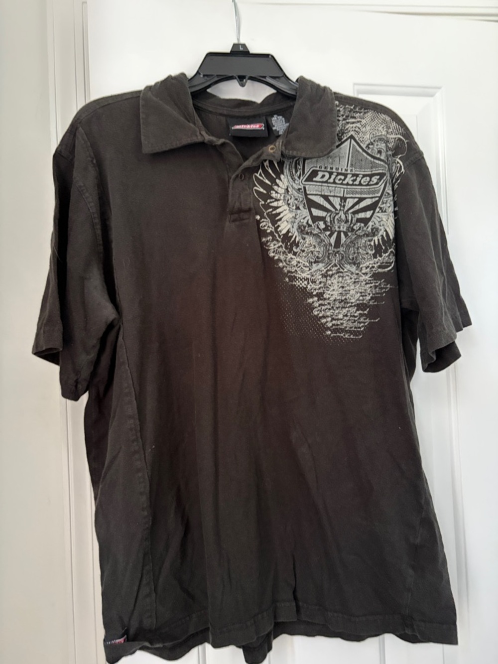 Dickies Black Short-Sleeve Polo with Graphic Crest